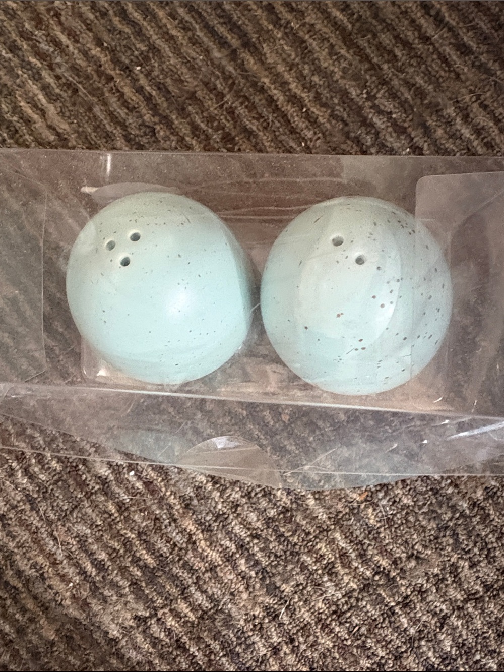 Celebrate Light Blue Speckled Dolomite Salt & Pepper Shakers